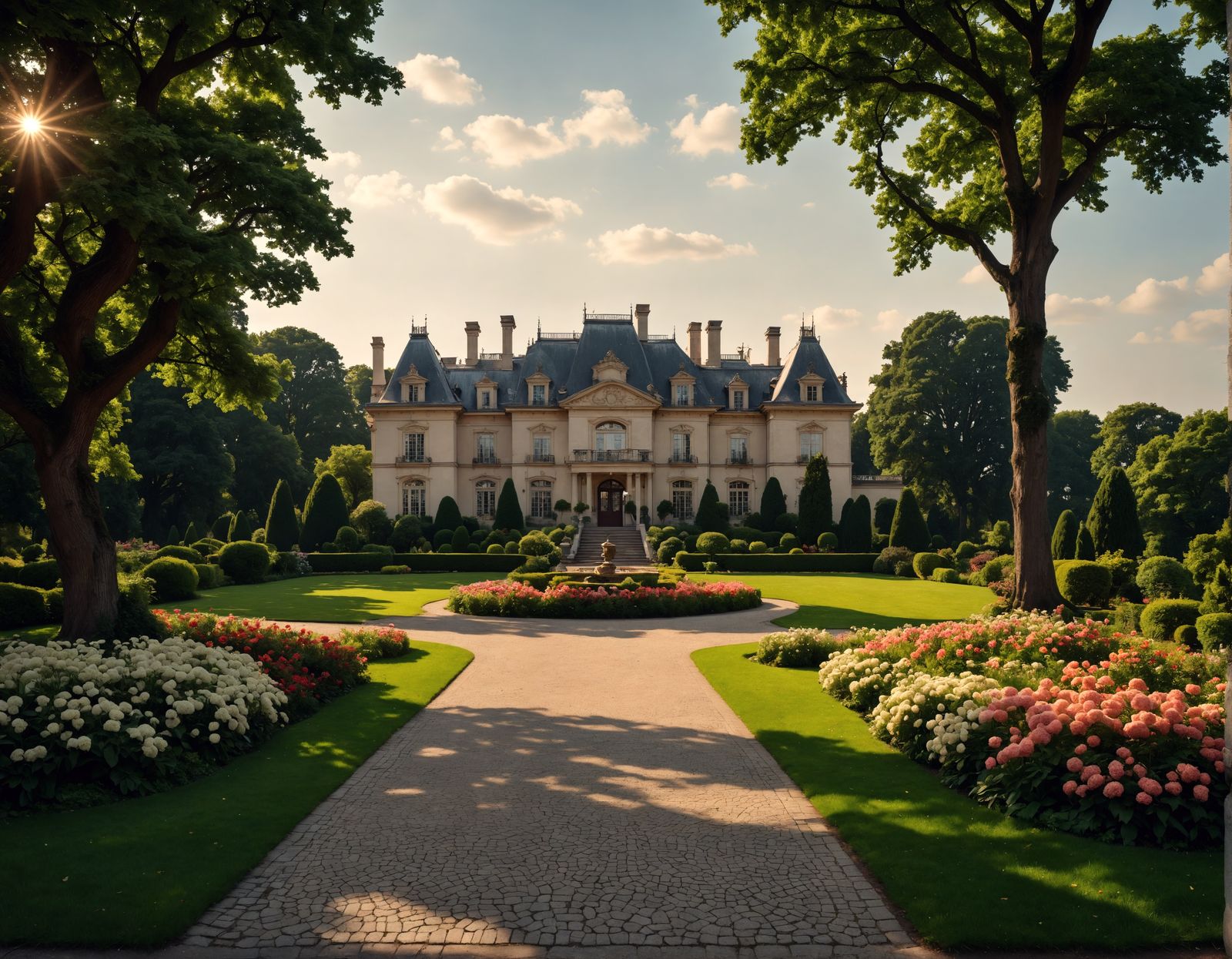 Luxurious Mansion Amidst Serene Garden Oasis in High Definit...