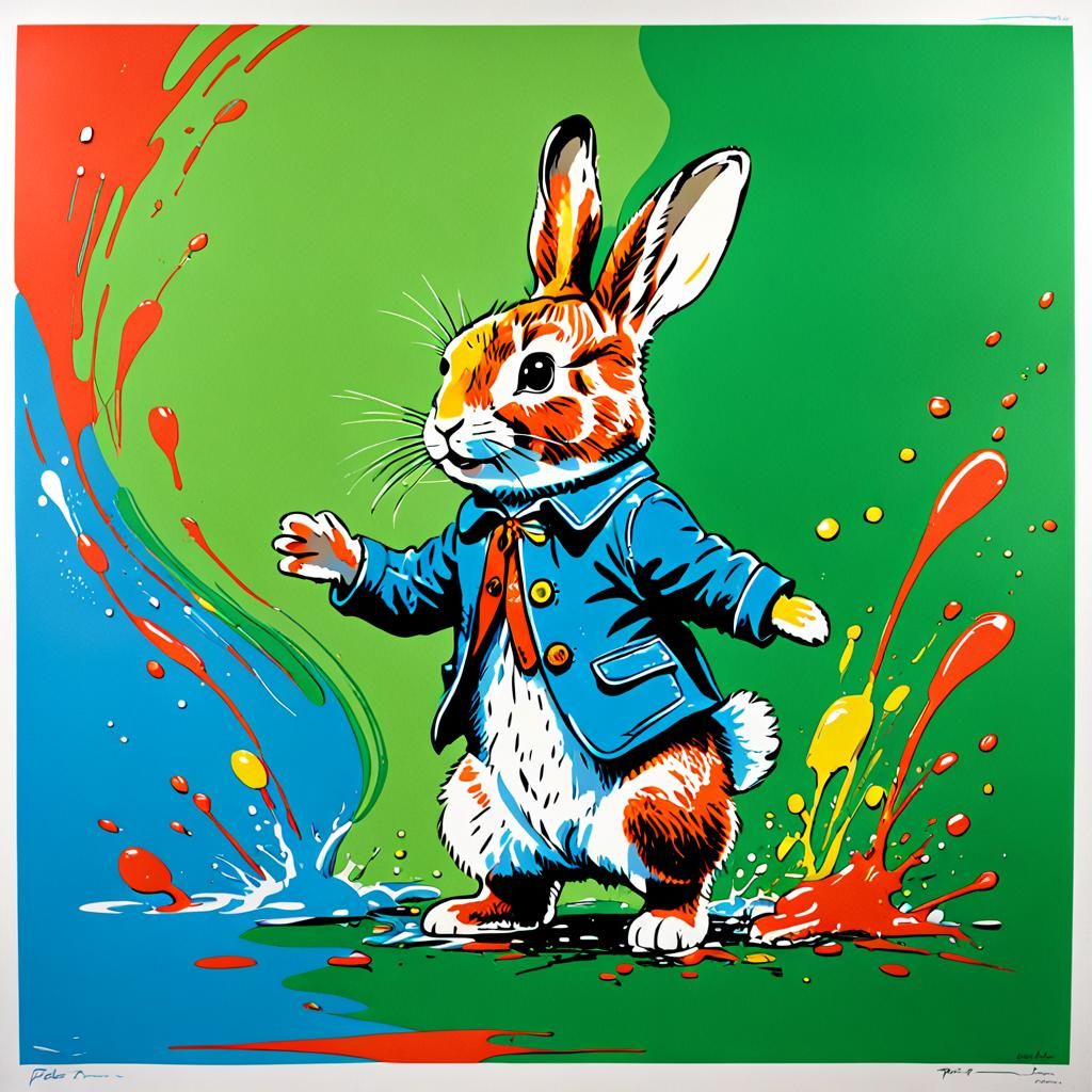 Peter Rabbit in Pop Art Screen Print