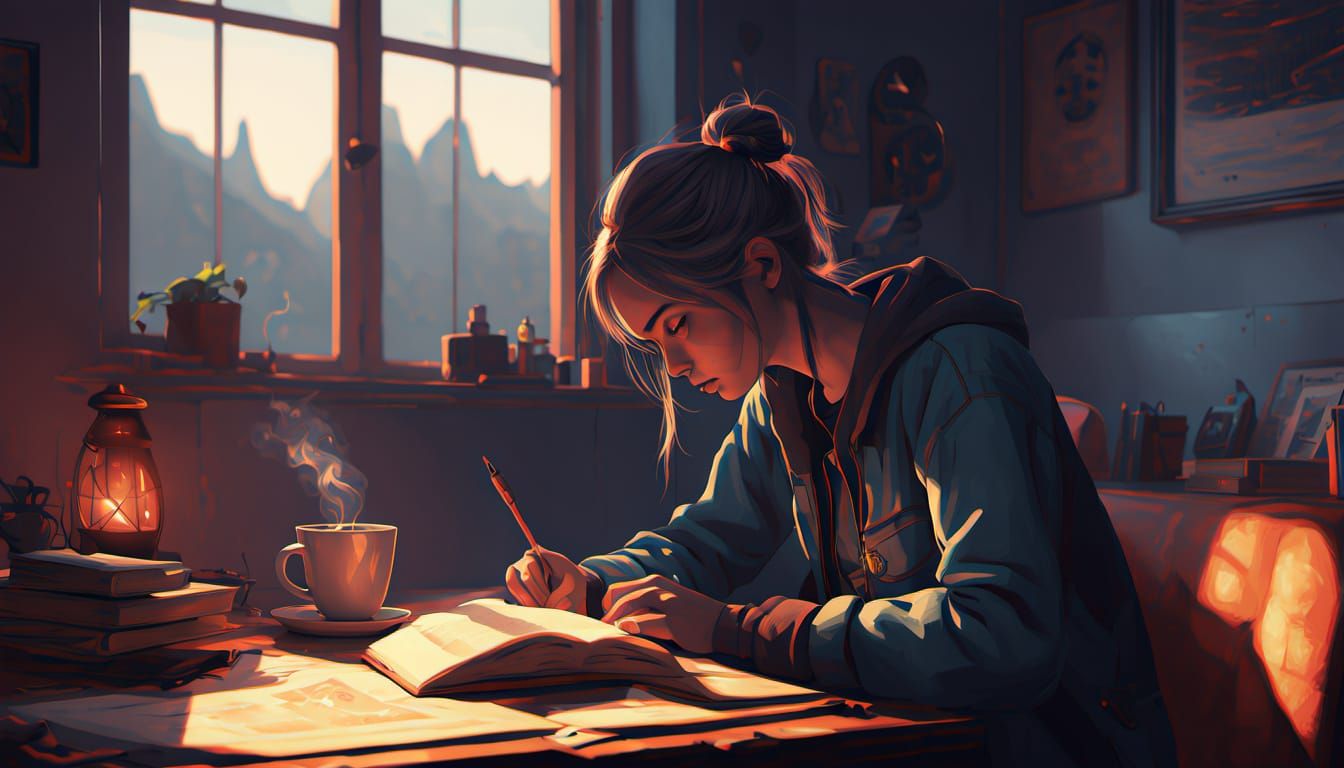 Cozy Morning Sanctuary with Coffee and Journal