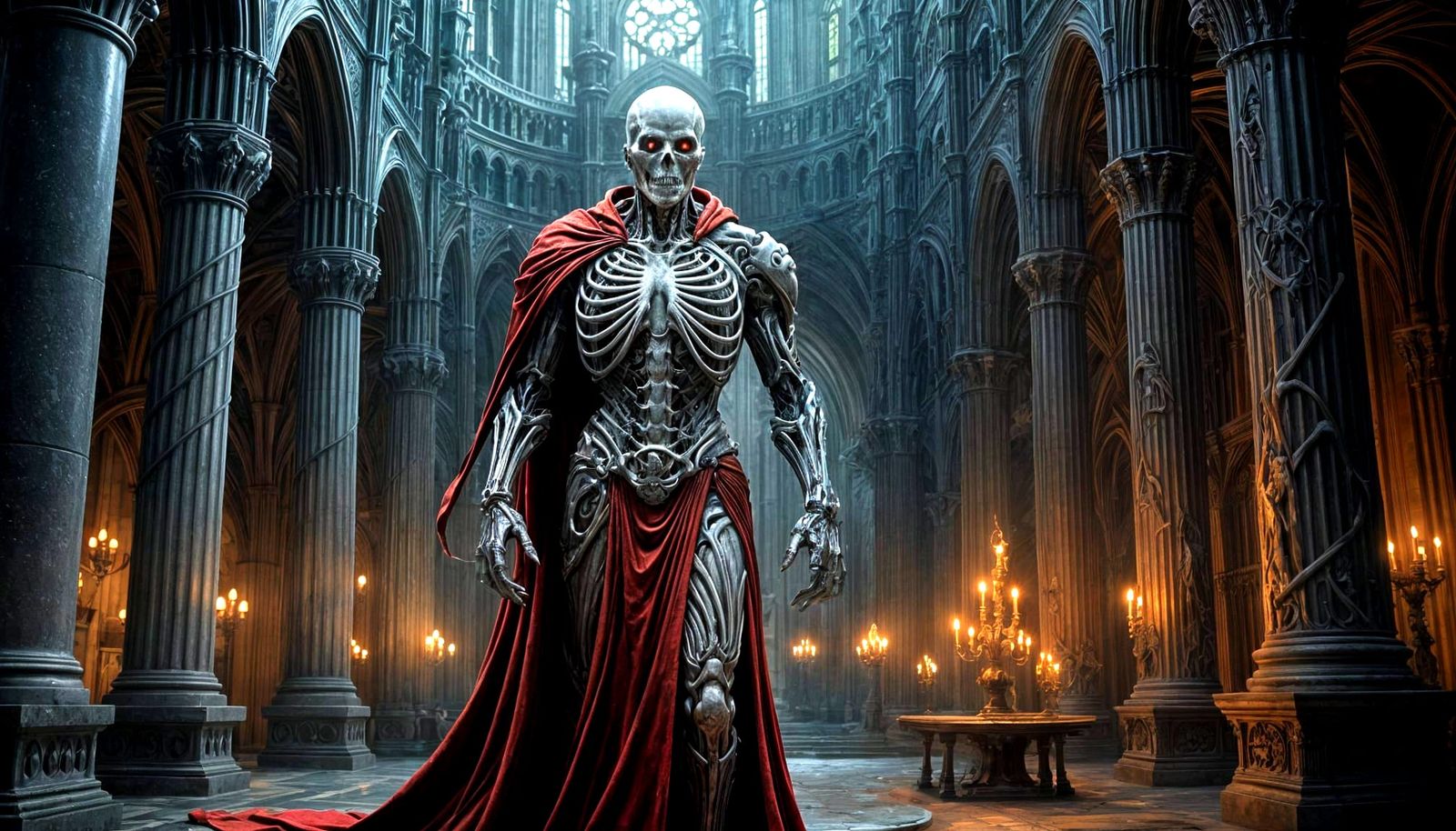 Gothic Biomechanical Horror Supervillain Lair