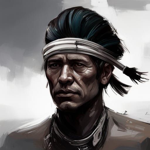 Aztec Scout Portrait in Detailed Digital Art Style