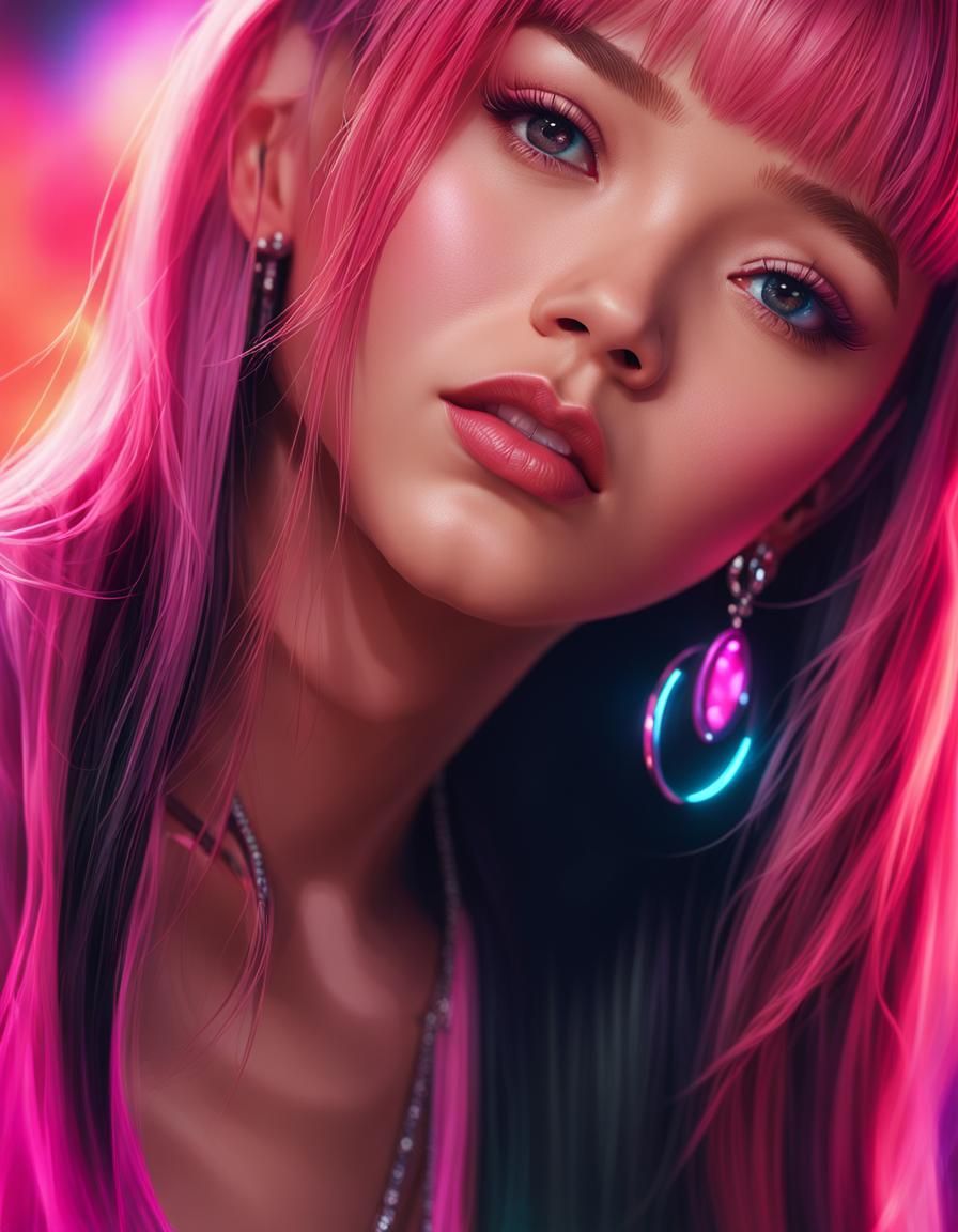 Intense Portrait of Jennie Kim in Art Nouveau Style
