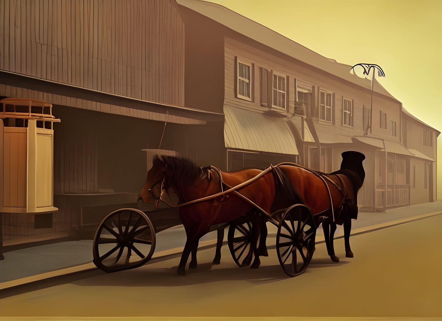 Surreal Amish Horse and Buggy at Gas Station