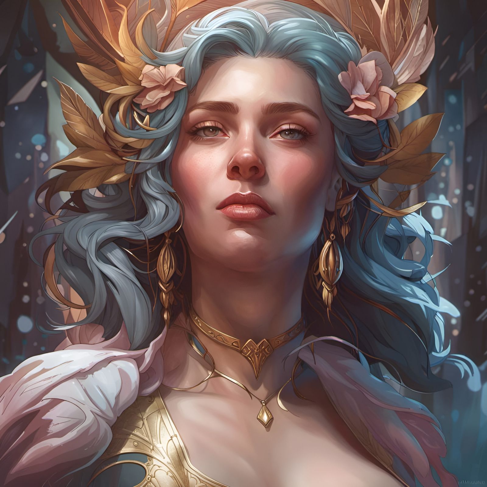 Illuminated Queen Portrait in Hyperdetailed Style