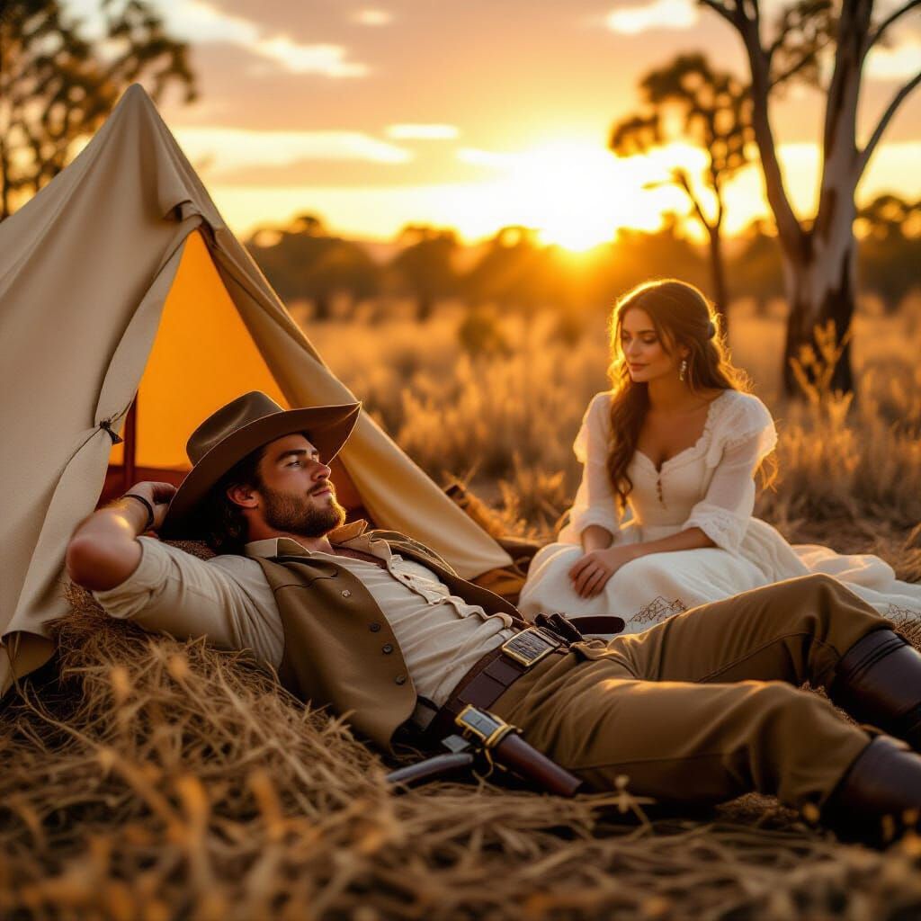 Australian Bush Ranger Rests at Sunset