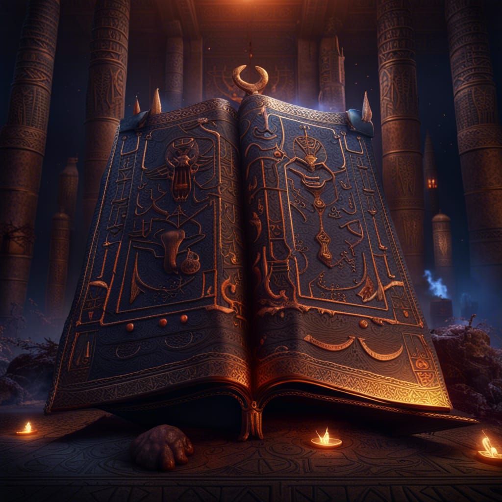 Egyptian Book of Dead: Dark Ritual Cover in Matte Painting