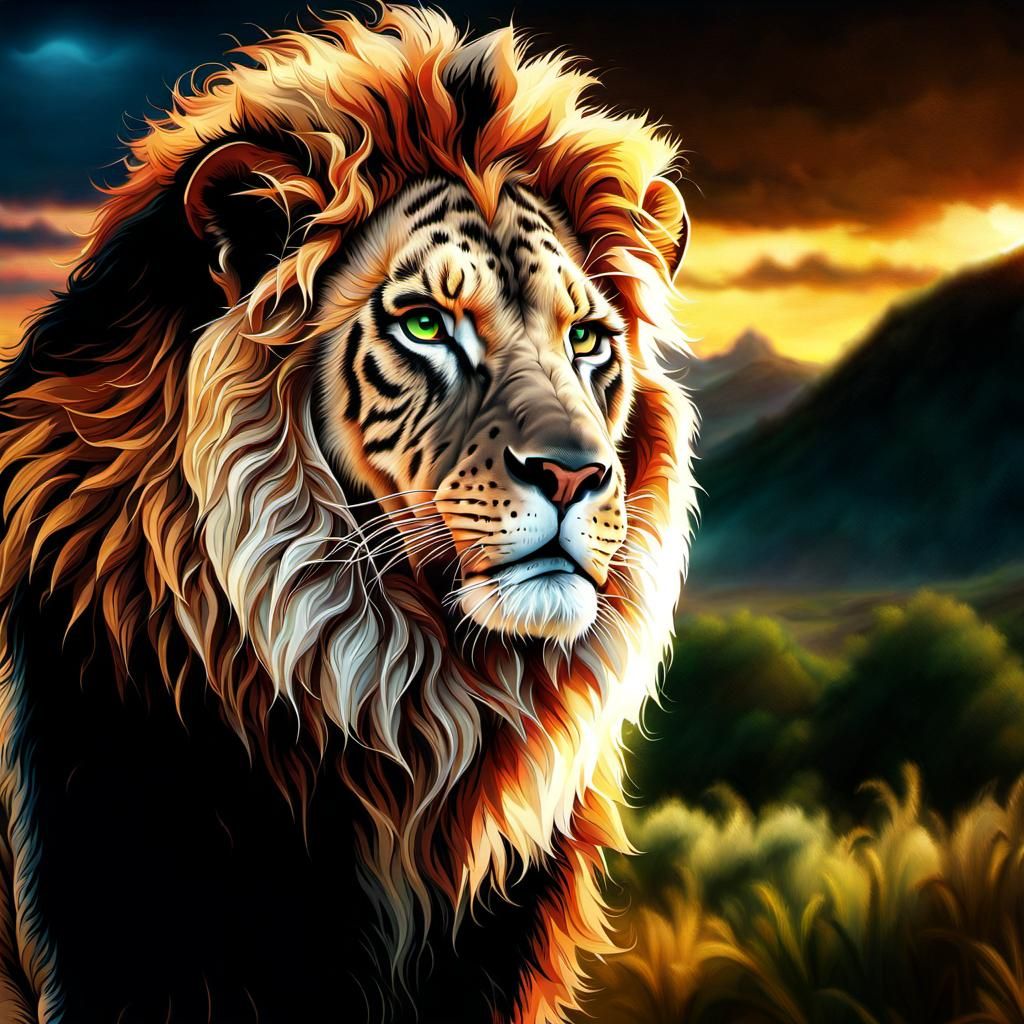 Harry Potter as a Lion in African Savannah