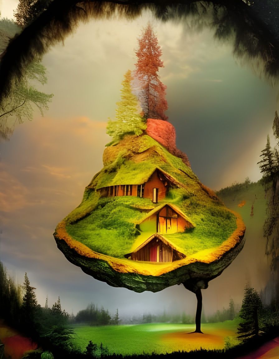 Ethereal Forest Dreamscape with Floating Spheres