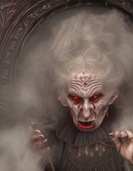 Grotesque Eldritch Witch Attacks with Reality Ray