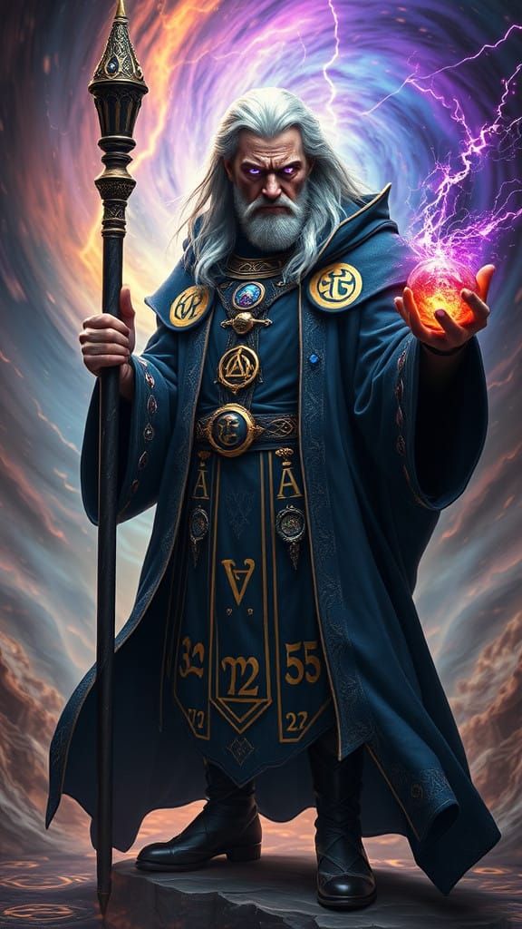 Ethereal Sorcerer in Majestic Arcane Regalia