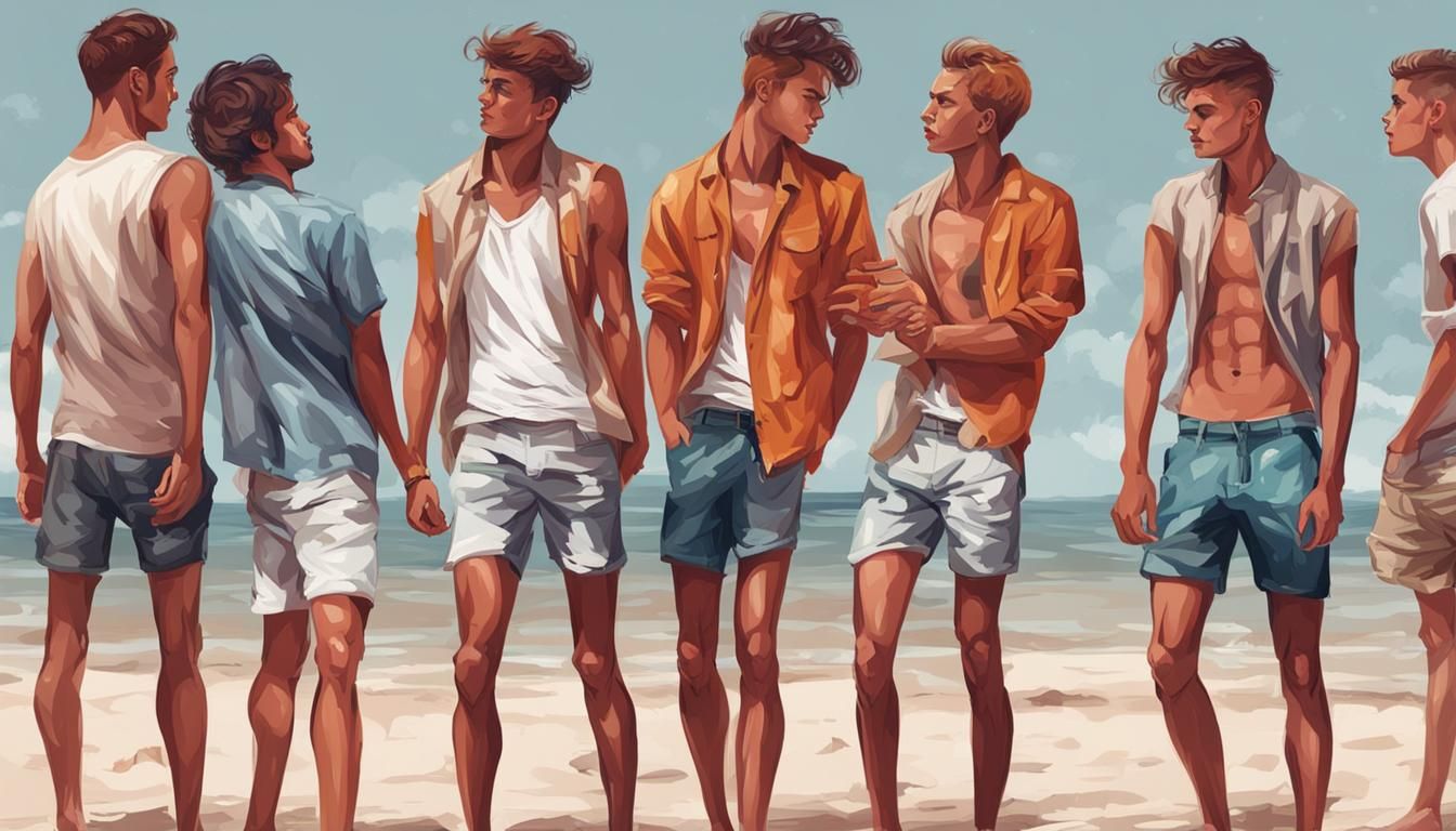 Seashore Kiss: A Realistic Depiction of Youthful Affection