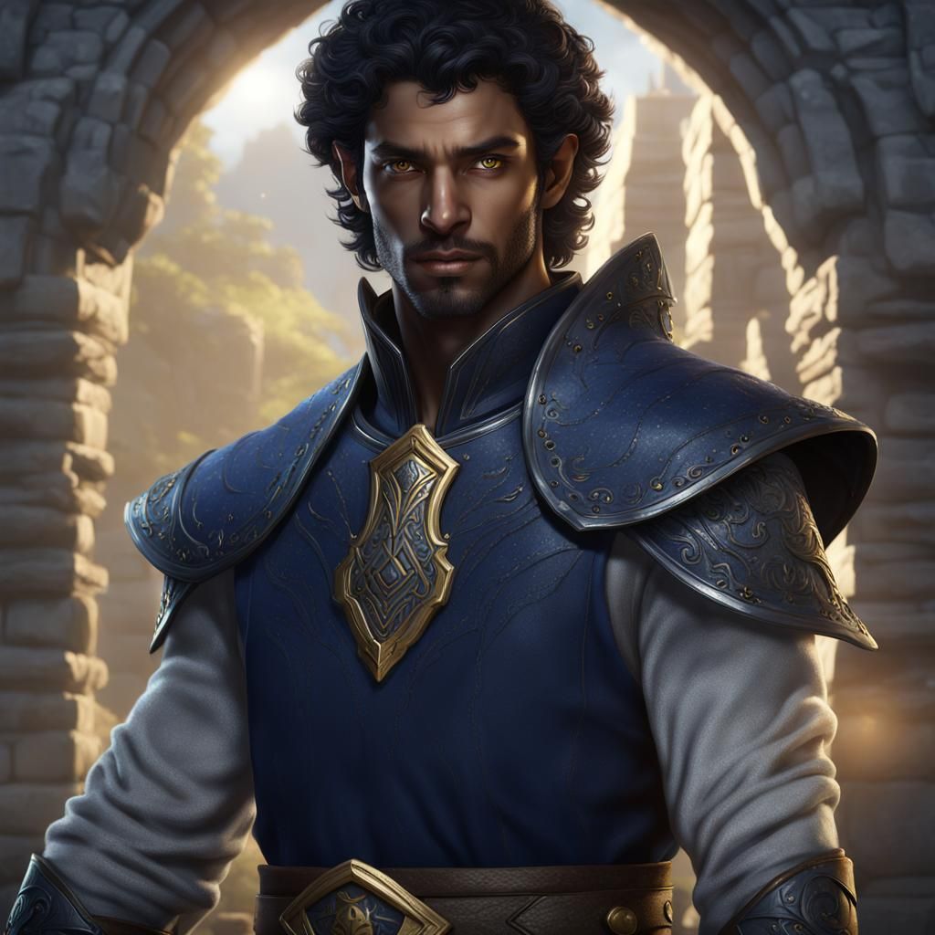 Fantasy Portrait of a Dark Blue Elf in 8K