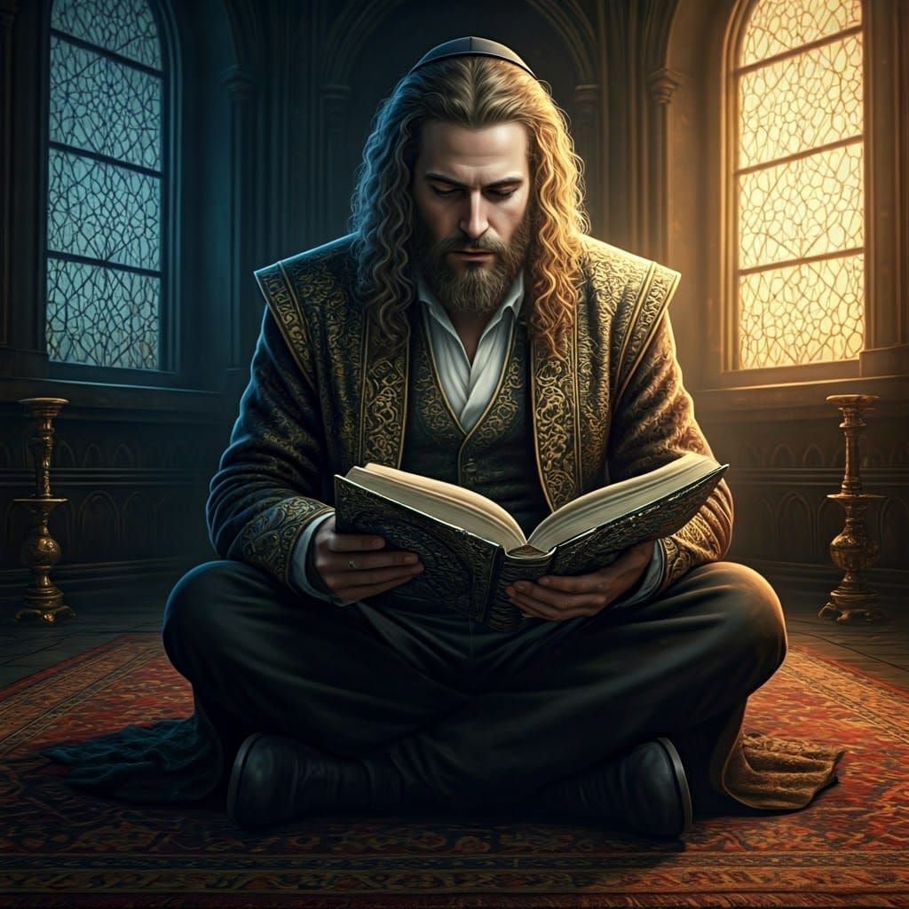 Hasidic Man as Prince in Mystical Setting