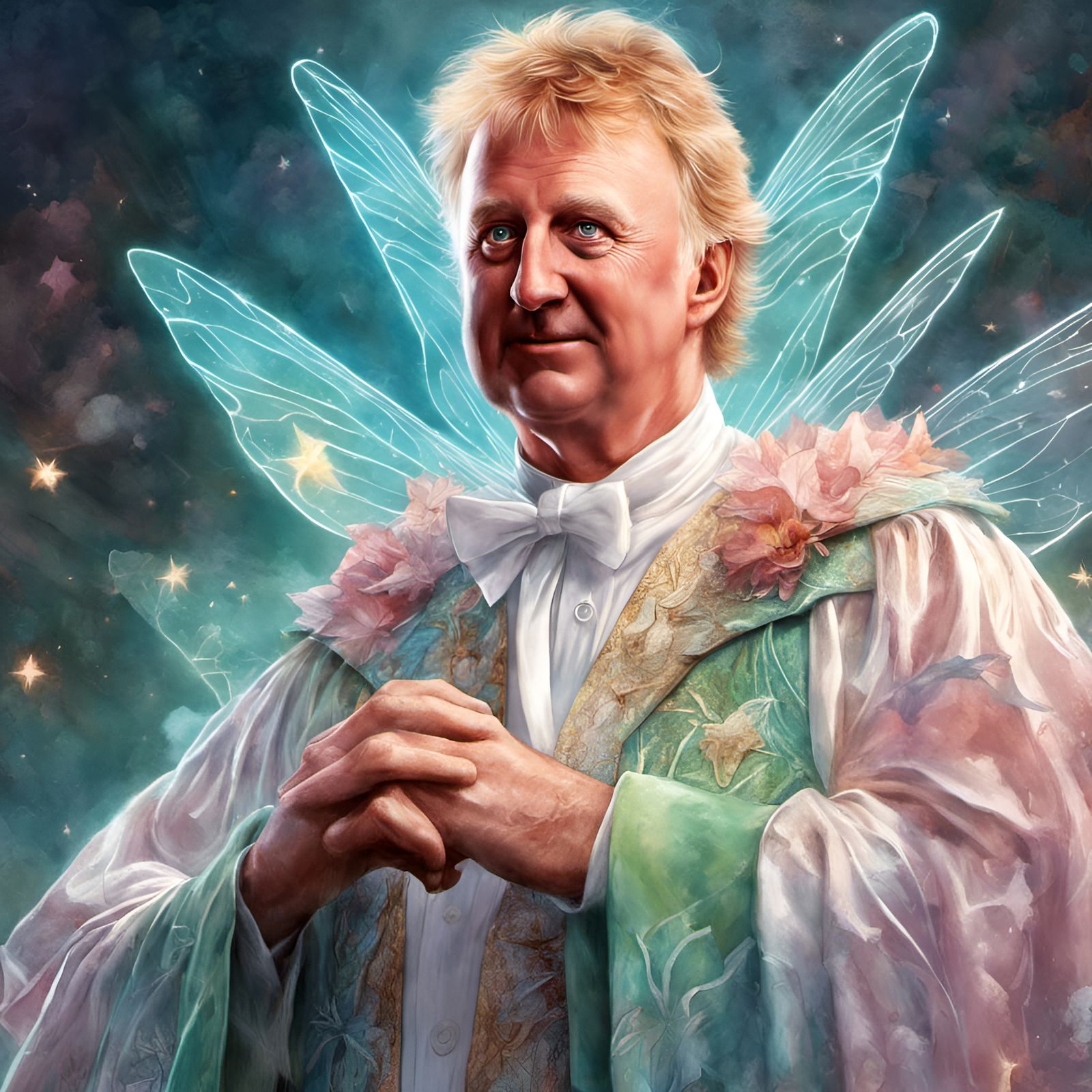 Larry Bird as Fairy Godmother: Digital Illustration
