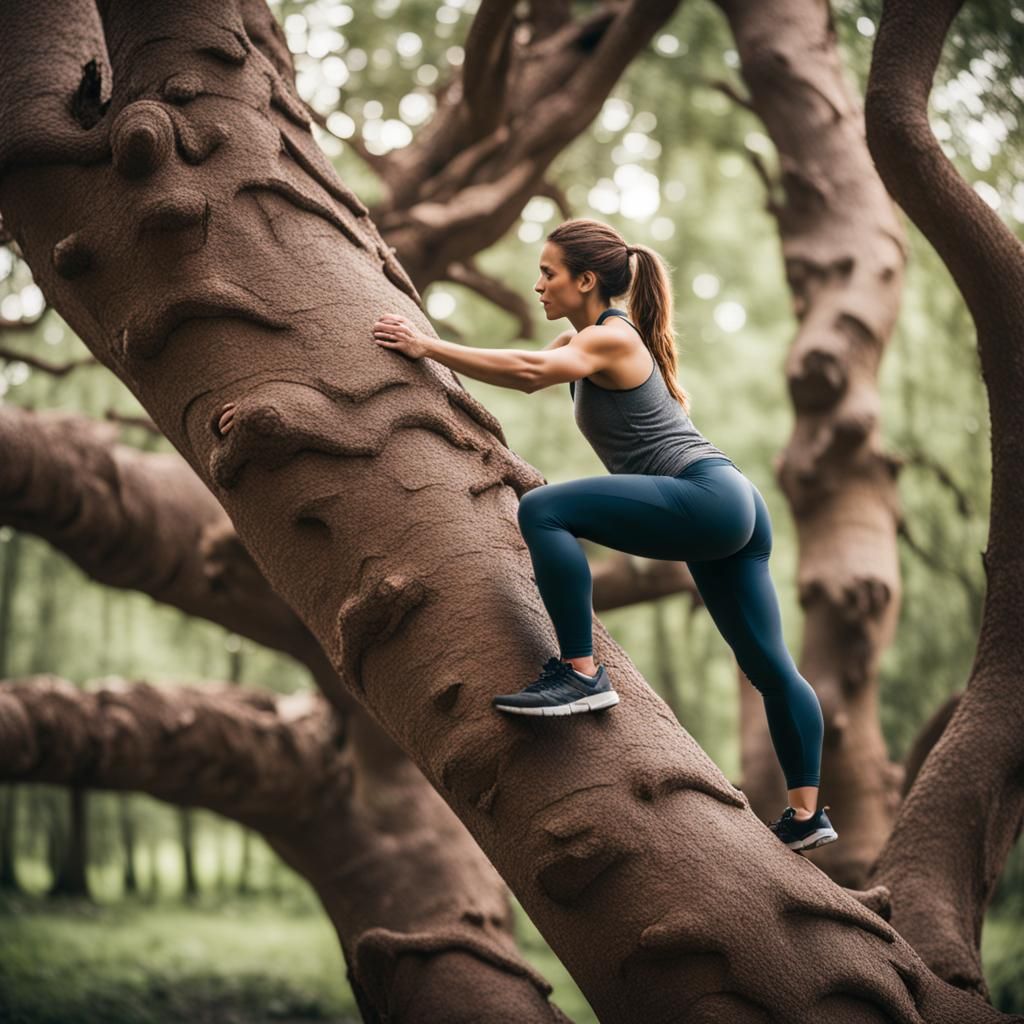 Woman Climbs Giant Fairy Tree: Professional Photography