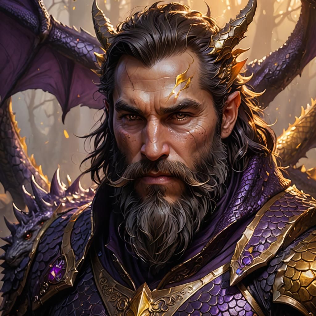Dragon in Beard: Dark Fantasy Concept Art