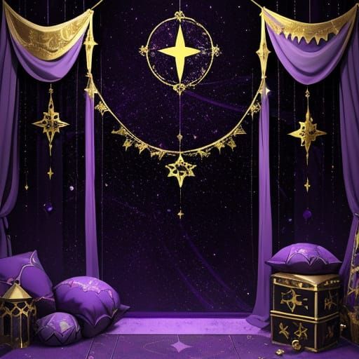 Mystic Purple Sanctuary in Luxurious Starry Decor