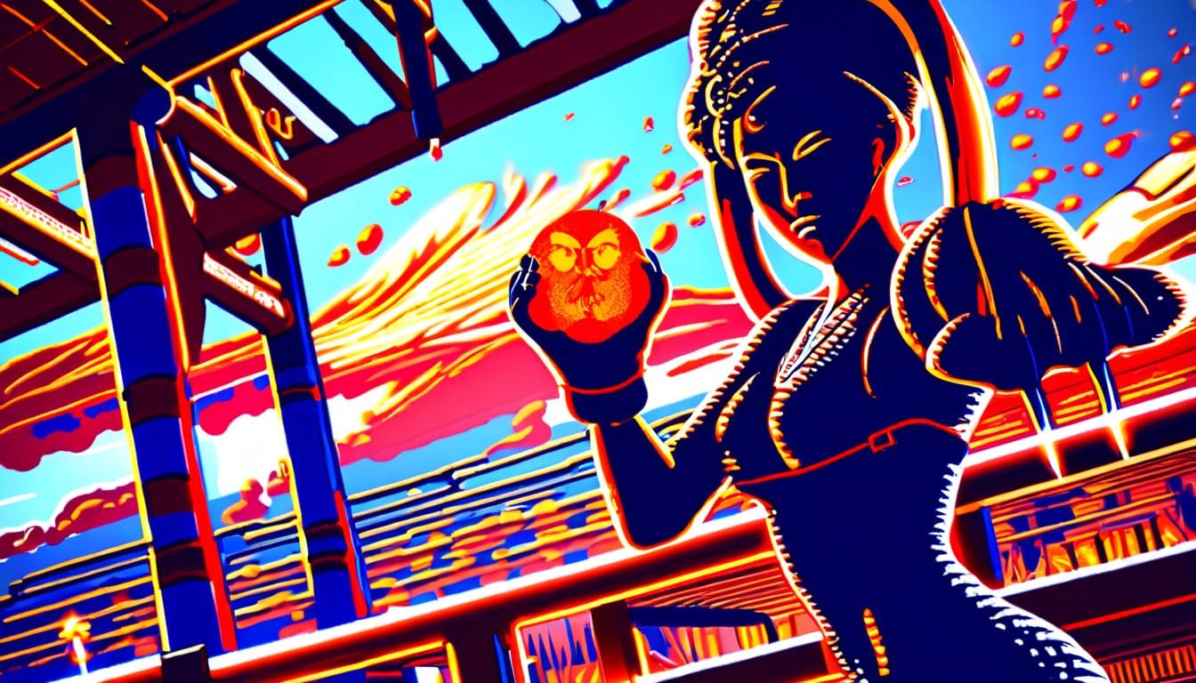 Majestic God of Fire in Vibrant 3D Anime Style