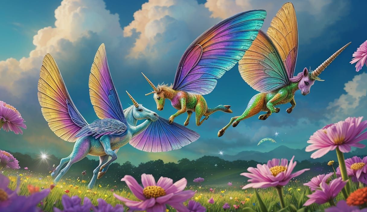 Fairy Woman Feeds Unicorn: Hyper-Realistic Digital Art