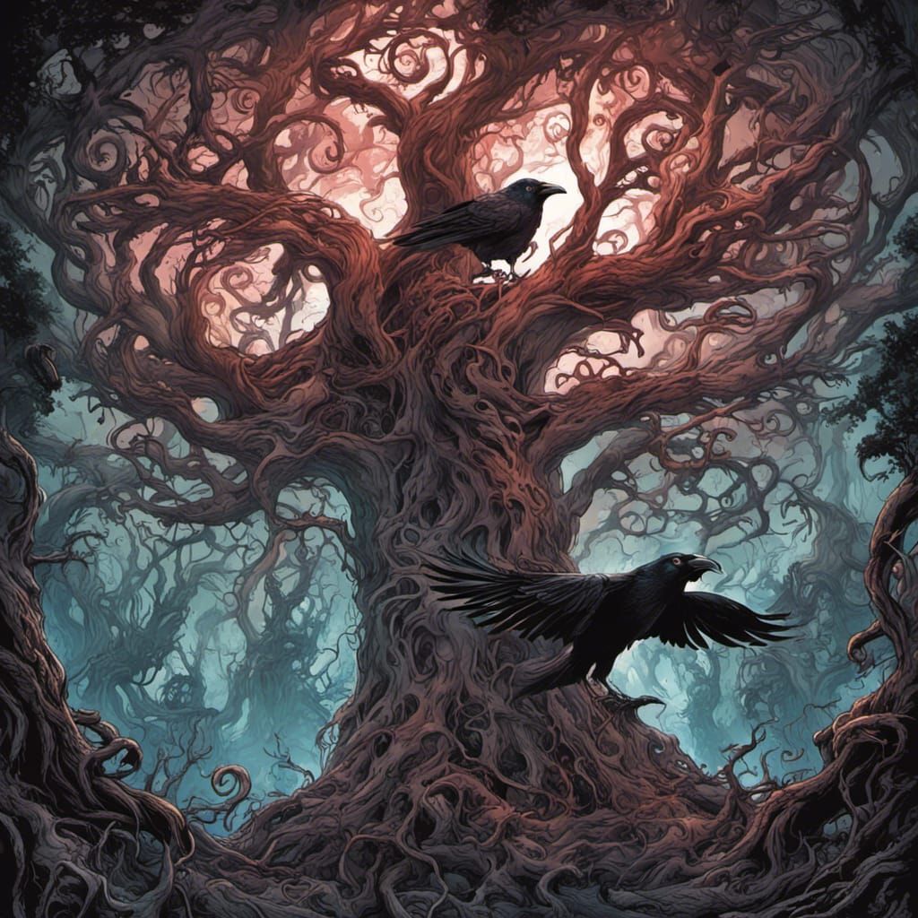 Nightmarish Yggdrasil Tree Under Attack