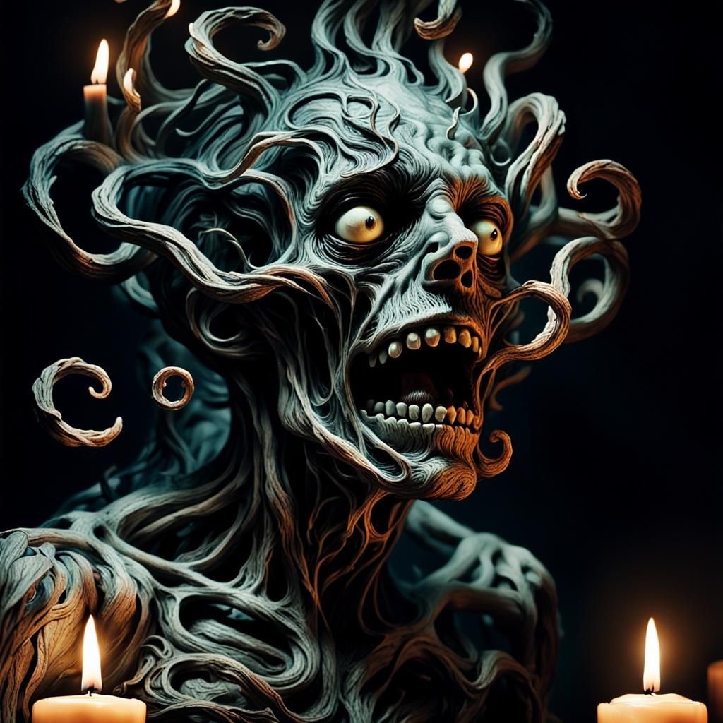 Eerie Surrealism: Figure Consumed by Darkness