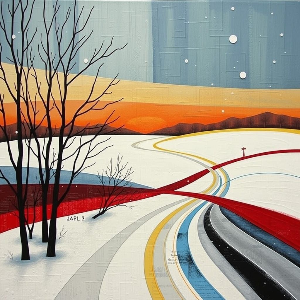 Constructivist winter landscape