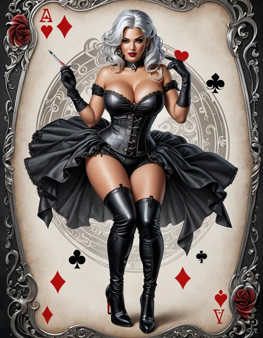 Ace of Clubs Pinup Playing Card in Hyperrealism
