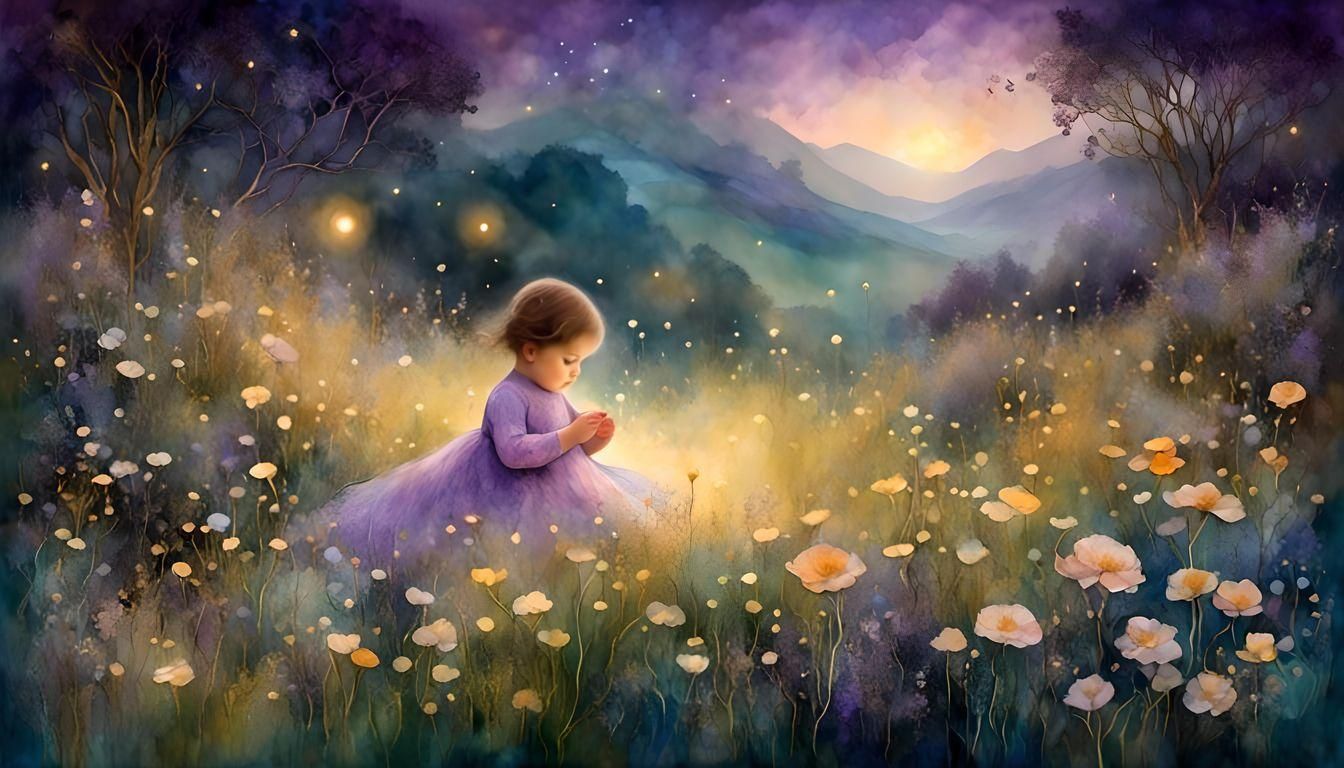 Ethereal Baby Oil Painting in Fantasy Style