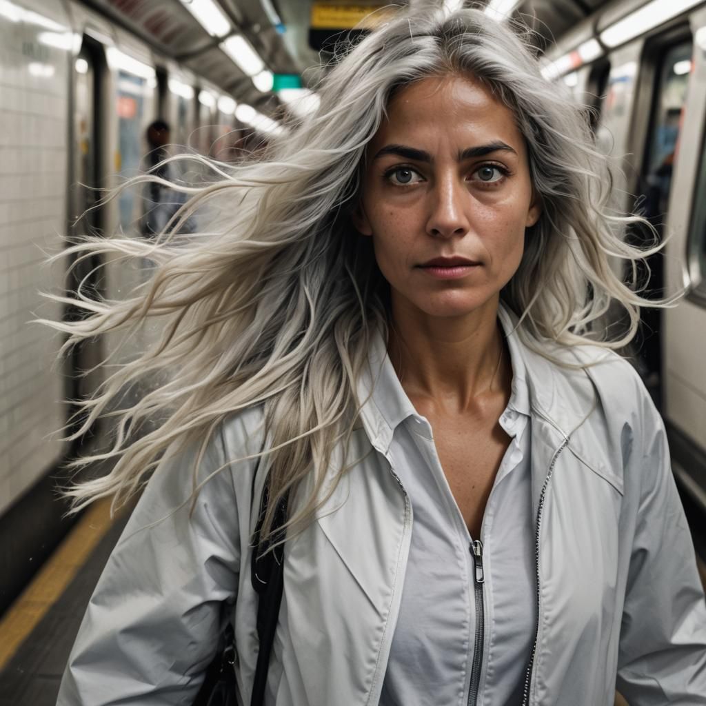 Radiant Woman Walking in Sea: Fantasy Concept Art