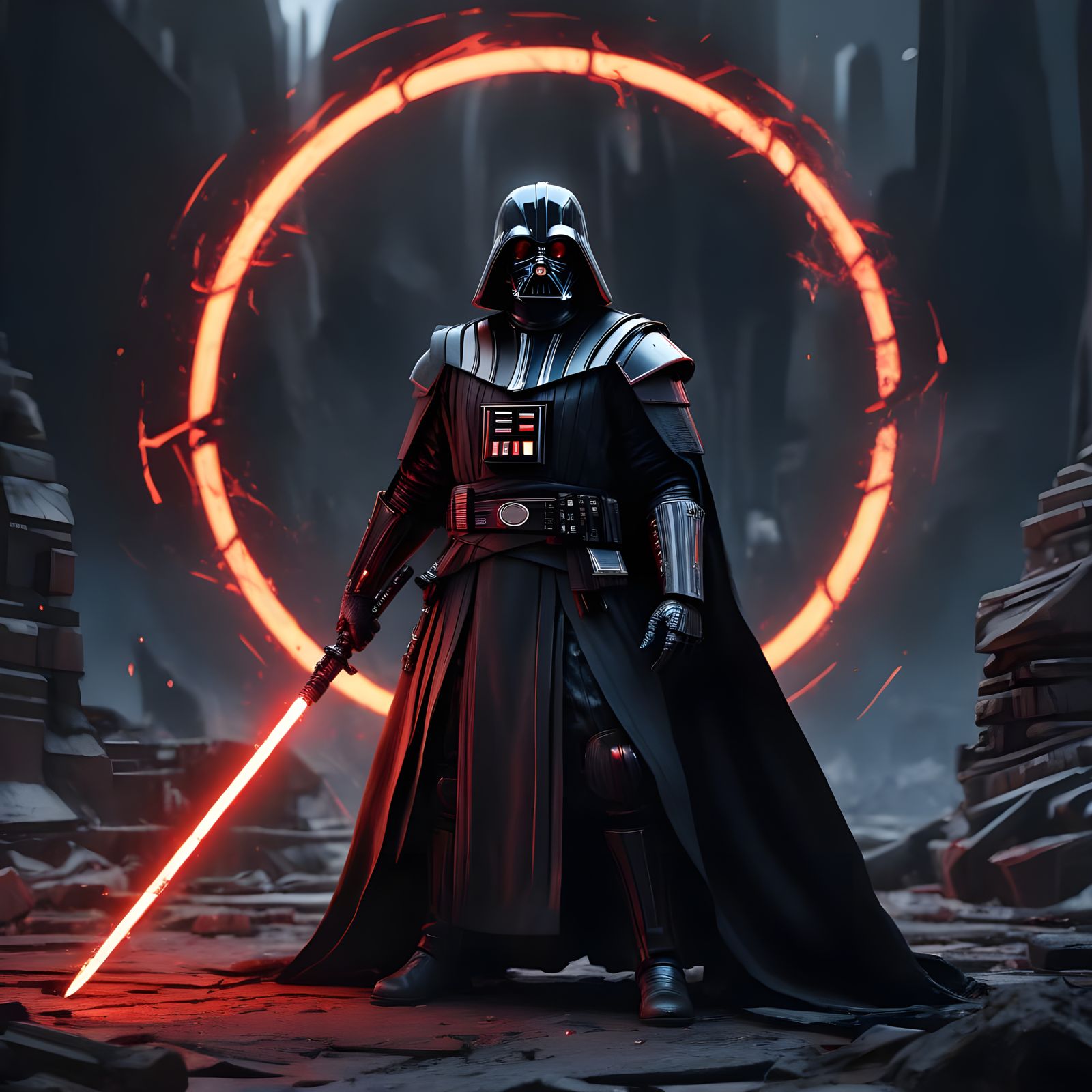 Samsung Sith Lord Logo: Red Saber Eclipse