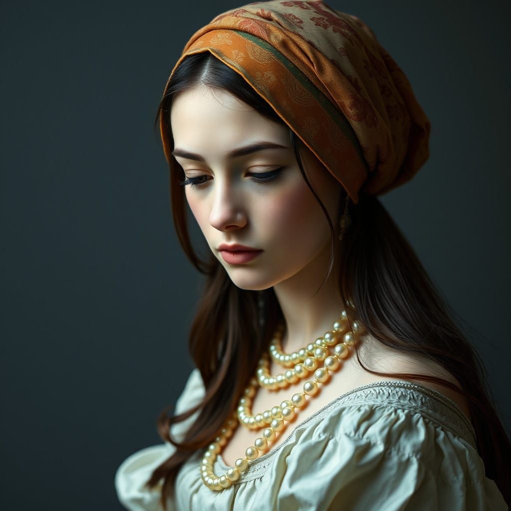 Serene Baroque Beauty in 17th-Century Portrait