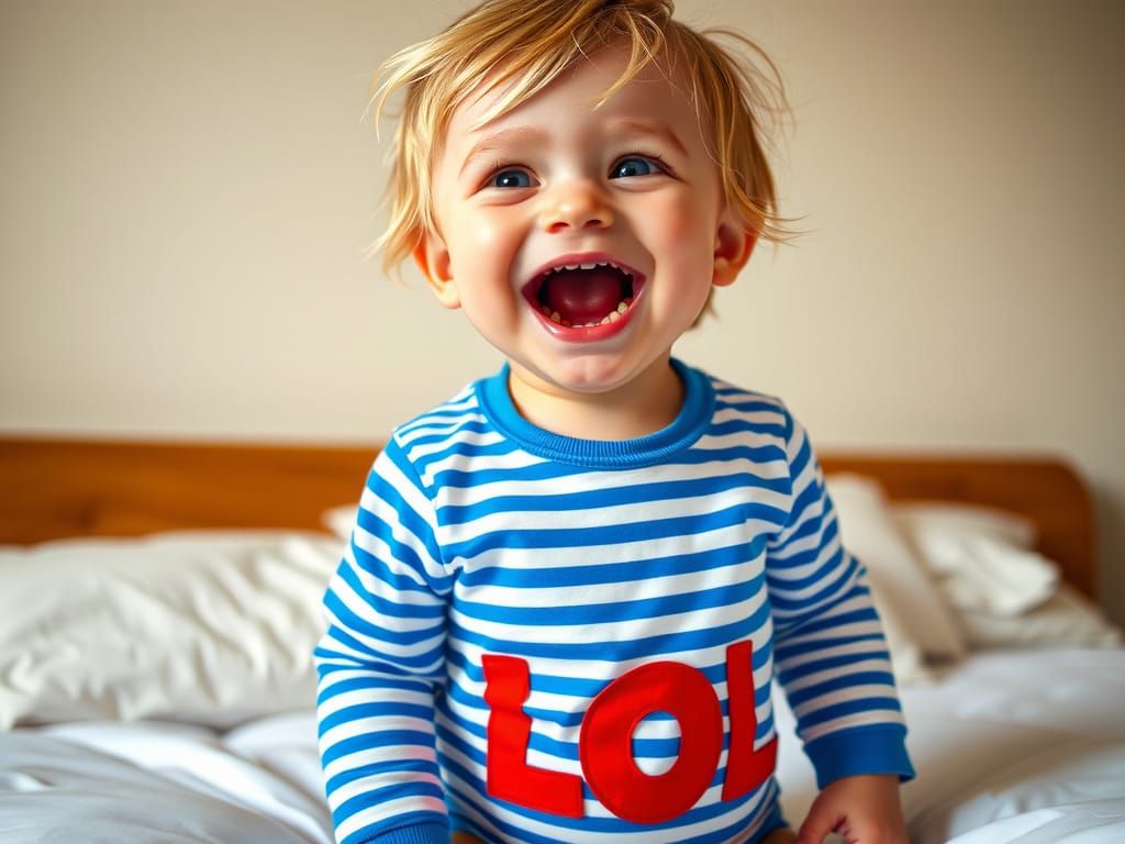 Joyful Toddler Captured in Vibrant Photorealism