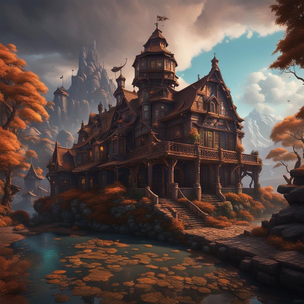 Fantastical Forest House in Detailed Matte Painting