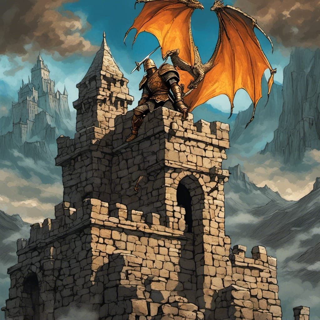 Knight and Dragon in Epic Fantasy Artwork