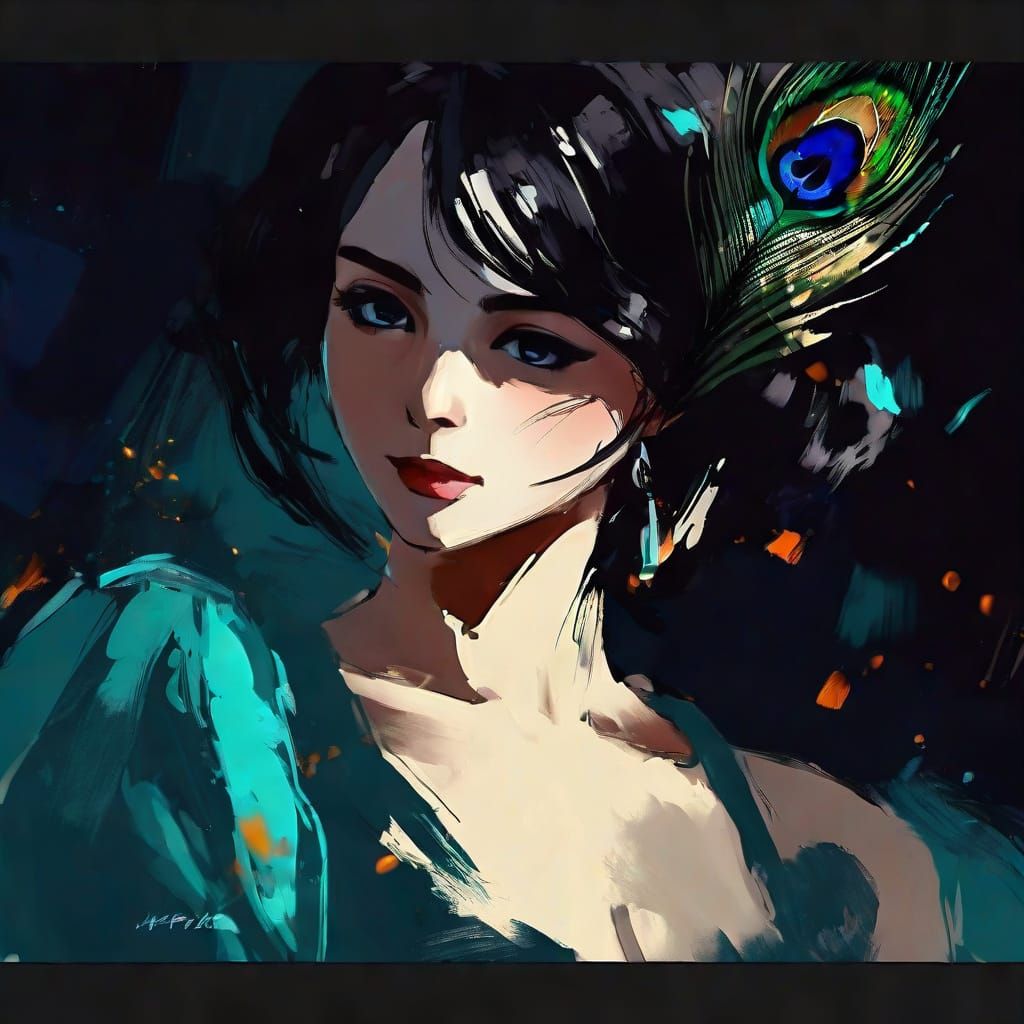 Anime Girl in Dreamlike Digital Oil Painting
