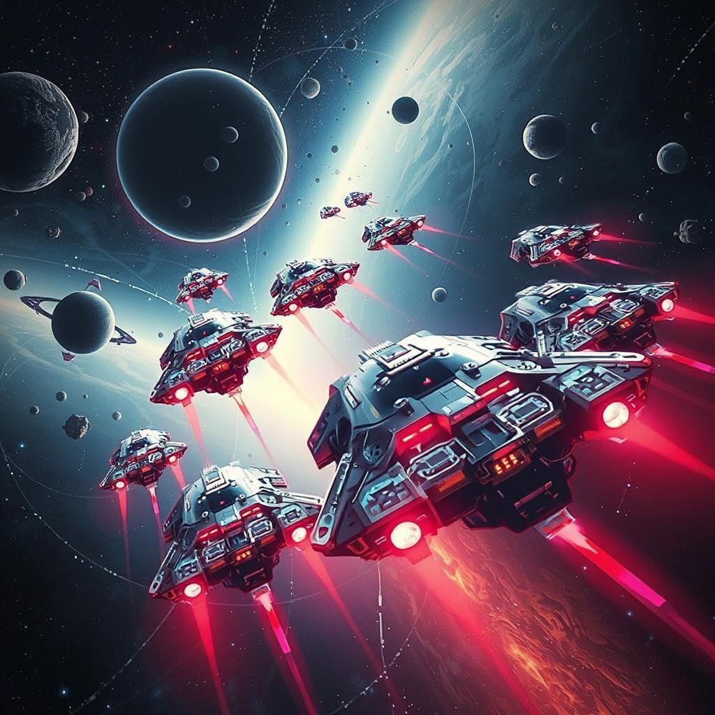 Majestic Spaceships Arrive in Uncharted Star System