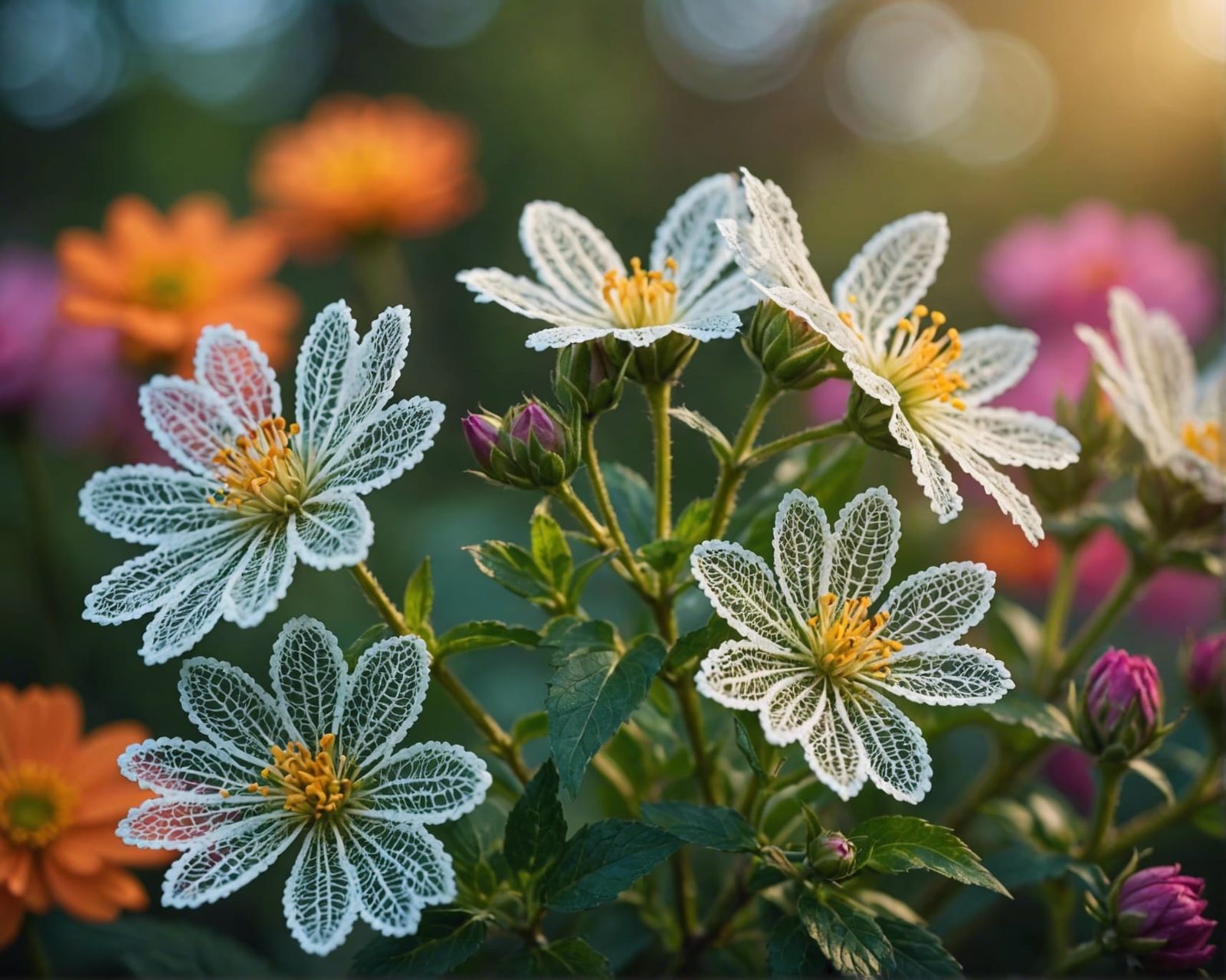 Hyperrealistic Lace Flowers: Professional Photography