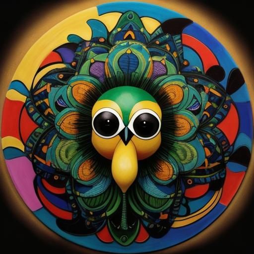 Cute Creature in Vibrant, Colourful, Early 20th-Century Styl...