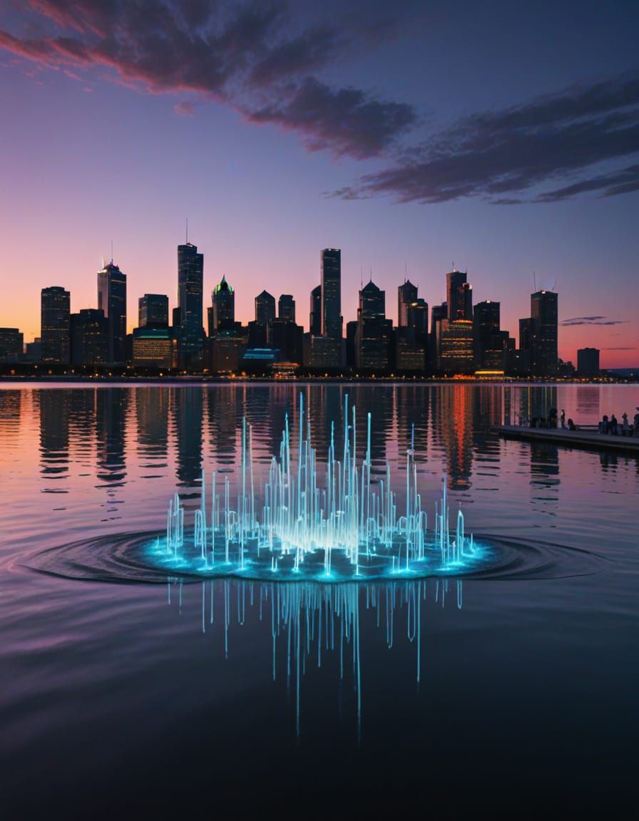 Windsor Peace Fountain in Vibrant Digital Art