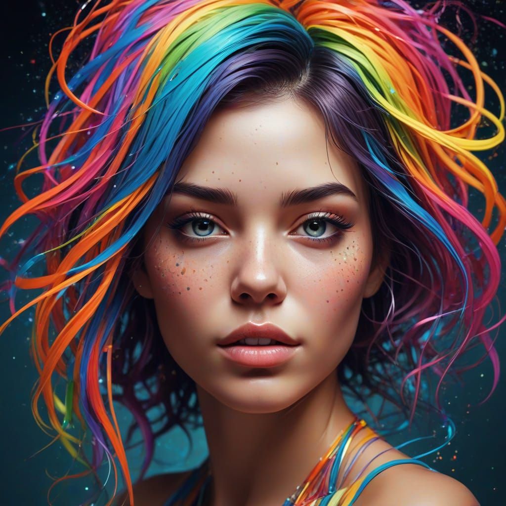 Mind-Bending Graffiti Portrait of a Woman's Face in Vibrant ...