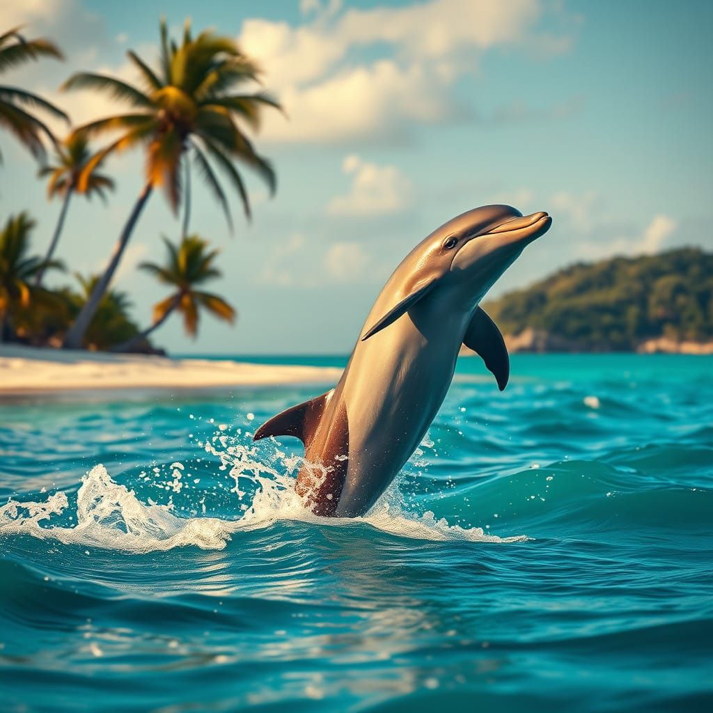 Sleek Dolphin soars out of Turquoise Waters in cinematic sti...