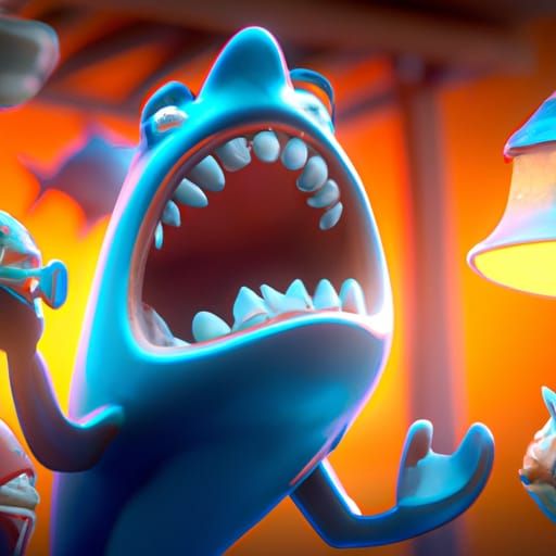 Loan Shark Crying: Pixar-Style 3D Digital Art