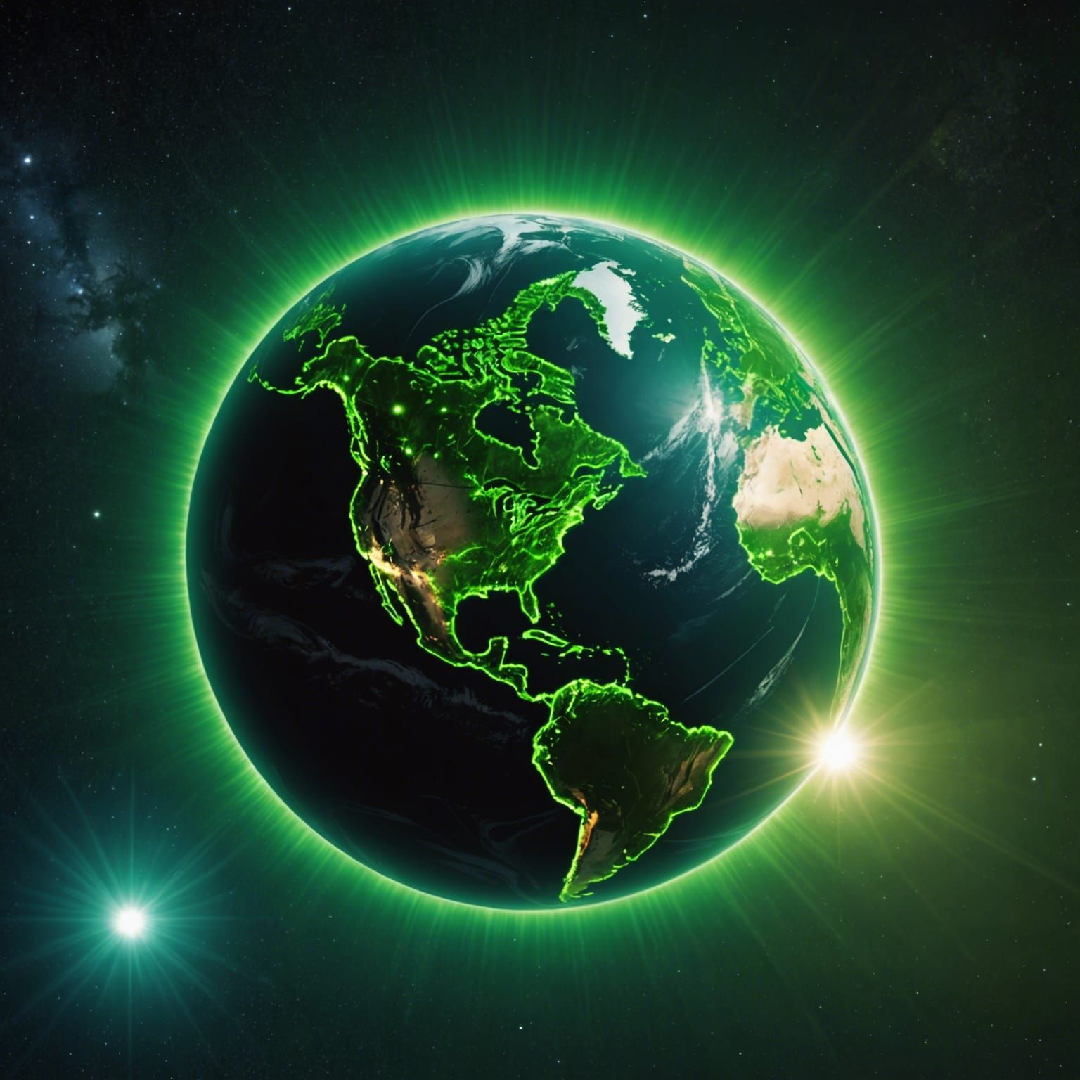 Green Sun Illuminates an Earth-like Planet