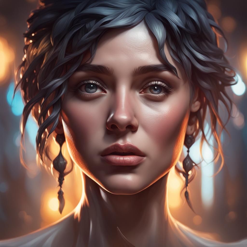 Detailed Portrait in Volumetric Lighting Style