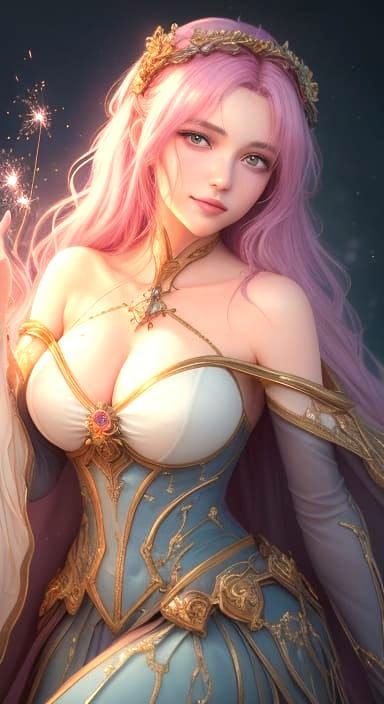 Anime Girl with Sparkling Eyes in Digital Art