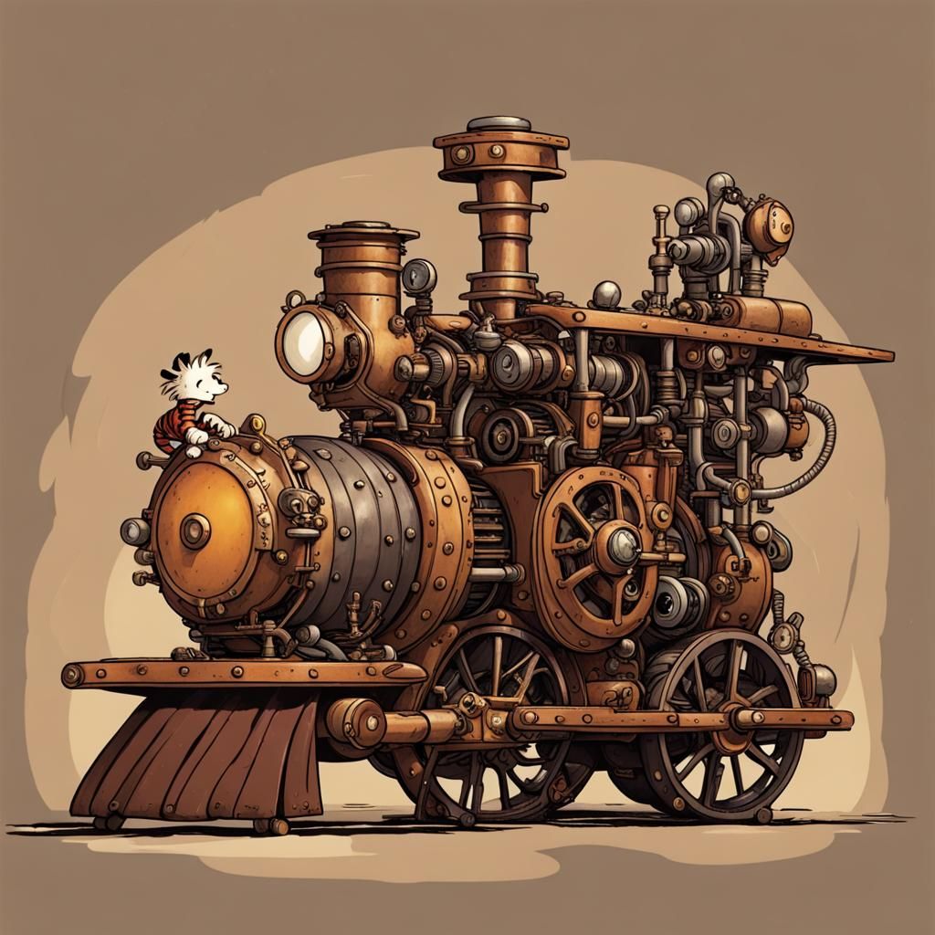 Calvin and Hobbes in Steampunk Adventure