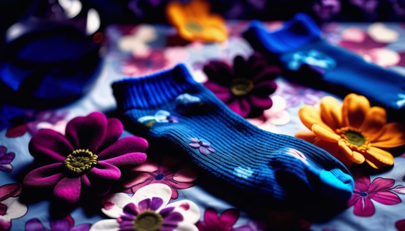Floral Socks Product Photo in Alcohol Ink Style