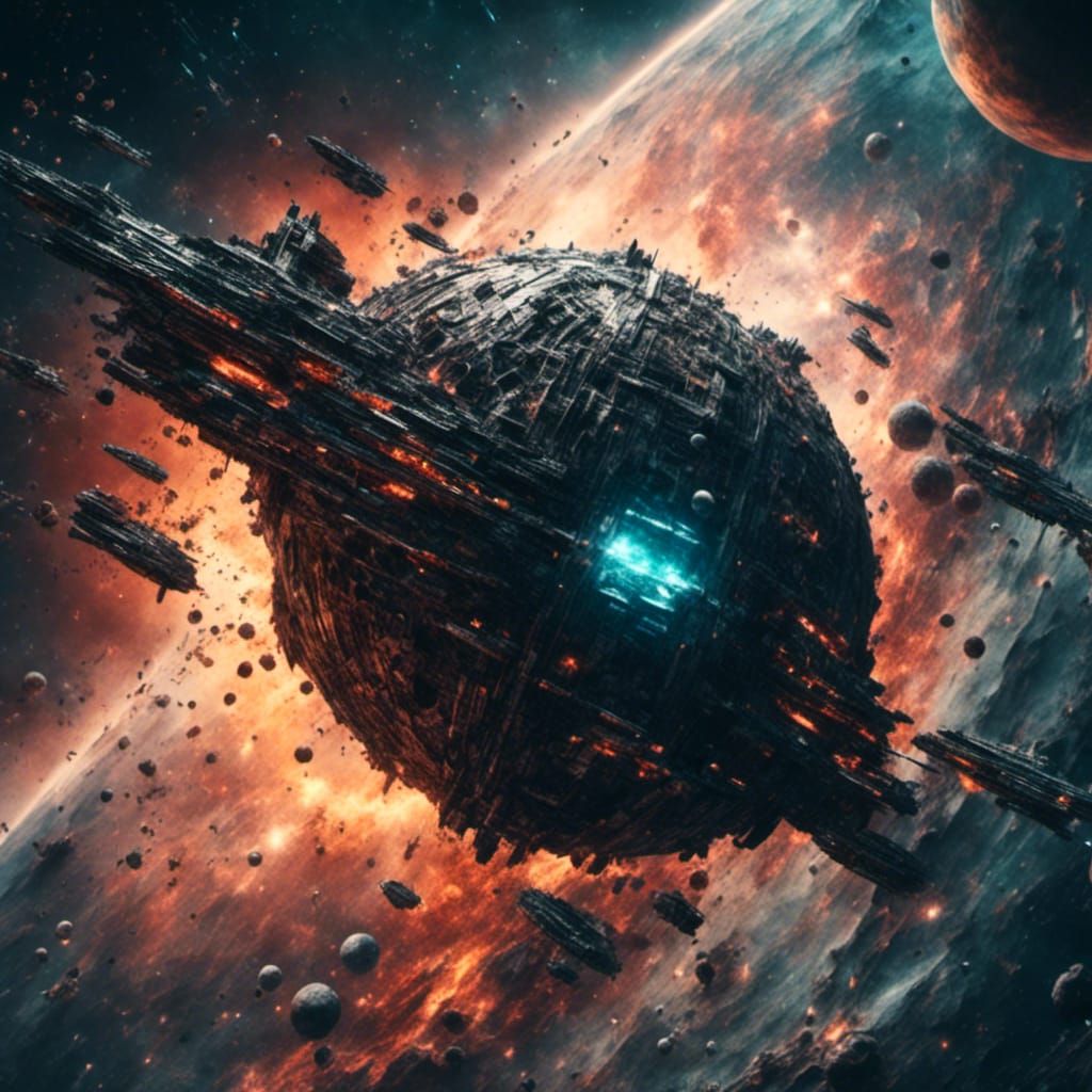 Star Trek Battle Scene in Deep Space