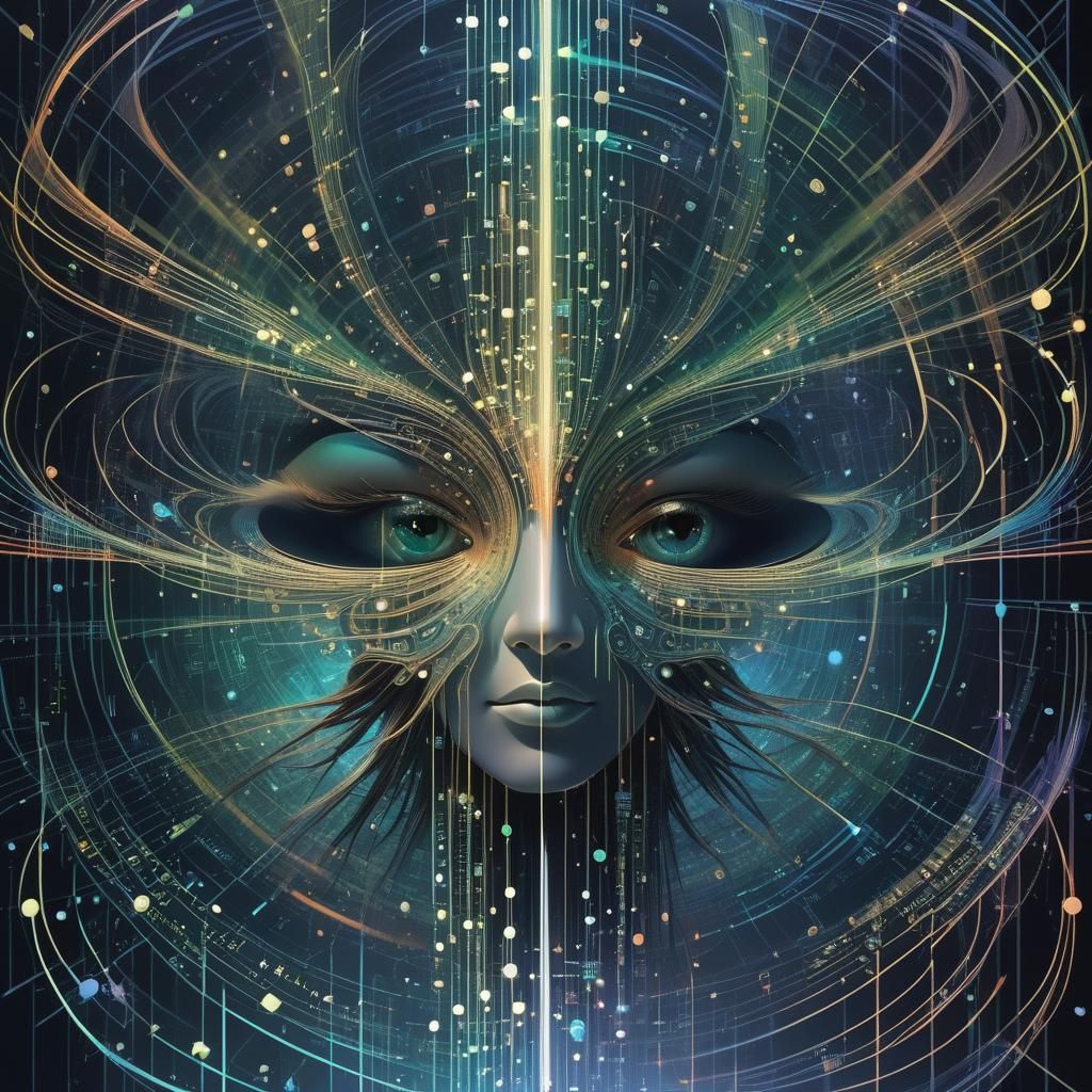 Holographic Binary Code Dream in Technical Fantasy World