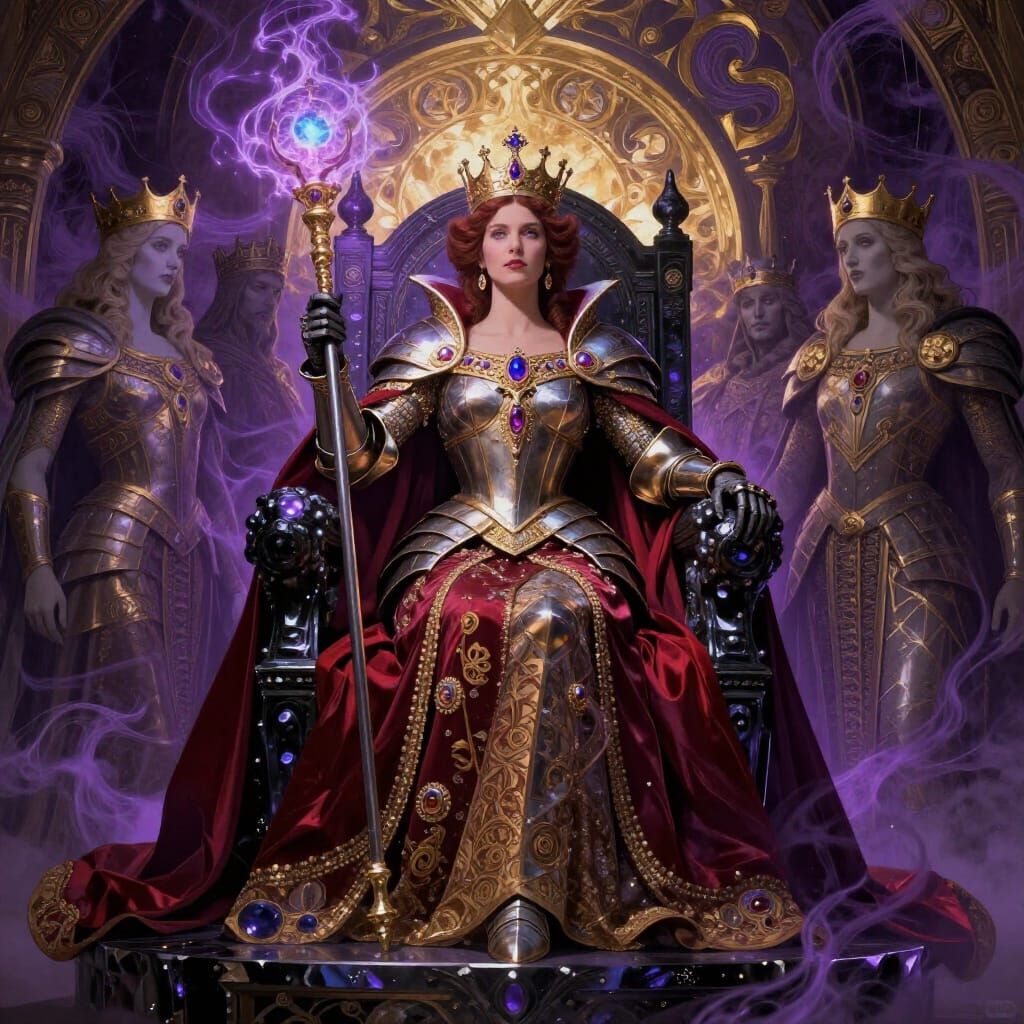 Regal Queen of Kings in Art Nouveau Style
